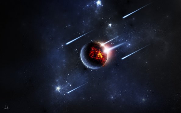 Planet Meteors Digital Art