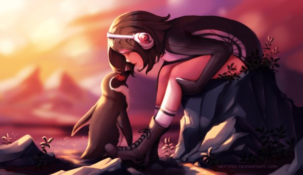 Penguin Girl Love Artwork