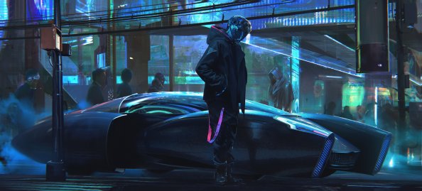 Cyberpunk Scifi Gravity Sketch Digital Art