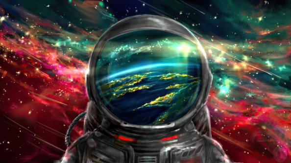 Astronaut Colorful Galaxy 4k