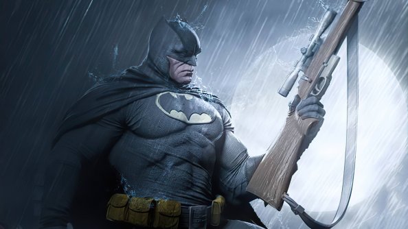 Batman With Gun Art 4k