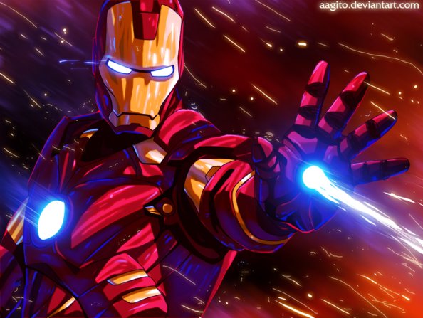 Iron Man Colorful Glowing Art