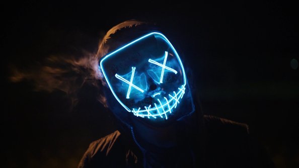 Man Wearing Blue Mask