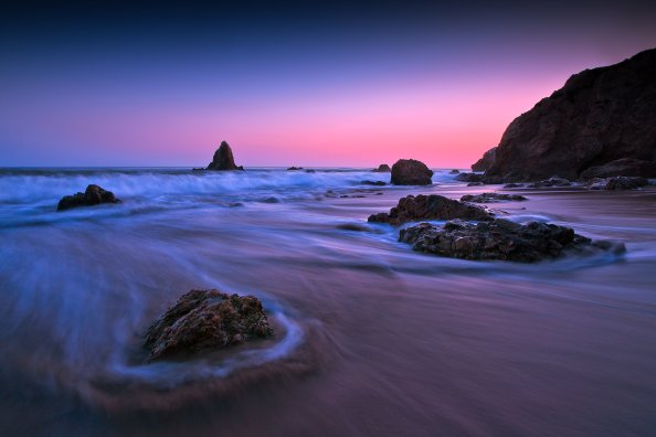 Earth Ocean Rock Sunset Long Exposure 5k