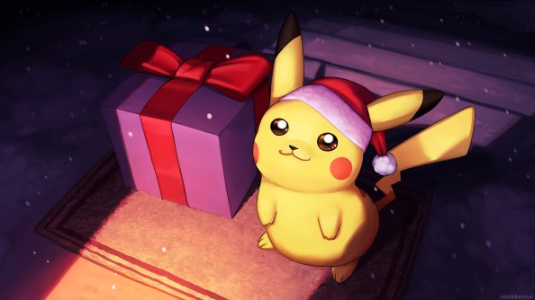 Pikachu On Christmas Day Fanart