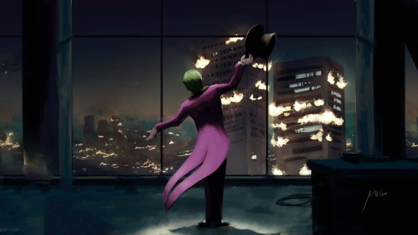 Joker Seeing City Through Mirrors