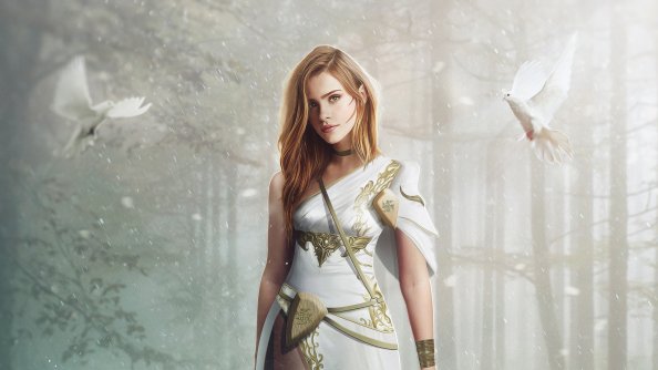 Fantasy Girl Character In White Dress