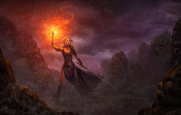Warrior Woman Doing Magic