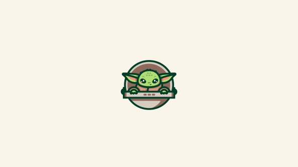 Baby Yoda Minimal Art 4k