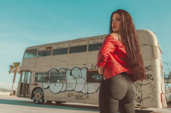 Brunette Long Hair Looking Back 4k