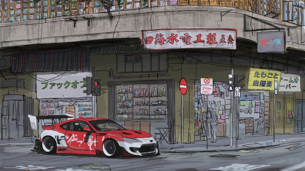 Cyberpunk Street Car 4k