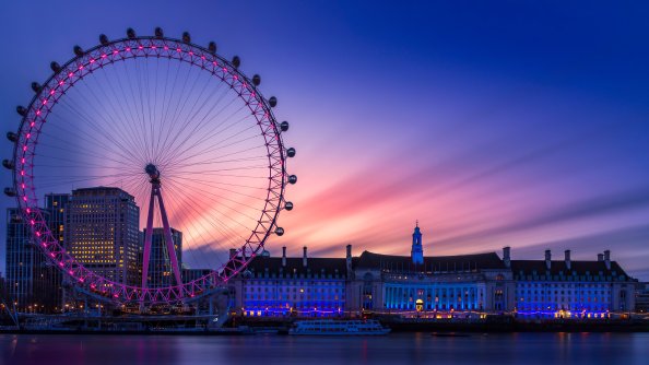 Dawn At The London Eye 4k