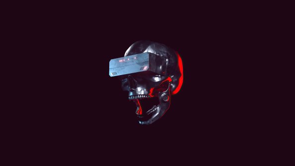 Skull Scifi Future Minimal 5k