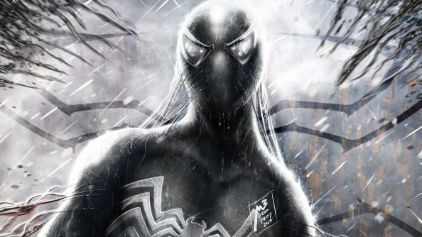 Symbiote Spider Man Monochrome 4k