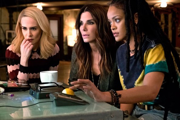 Sandra Bullock Rihanna And Sarah Paulson In Ocean 8