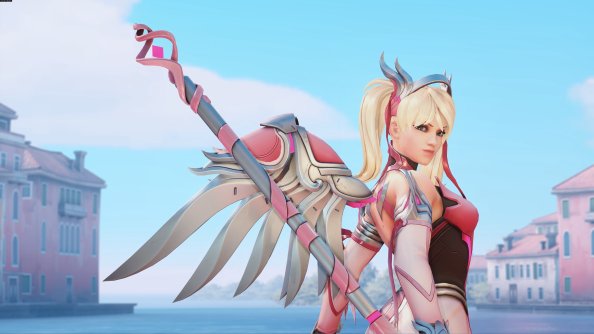 Pink Mercy Overwatch Artwork 4k