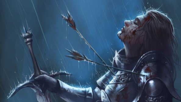 Warrior Girl Killed By Arrow Sword Rain