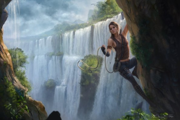 OC Jaina Valgado Climbing Through The Waterfalls