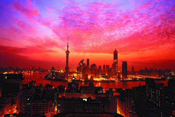 Shanghai Sunset Building