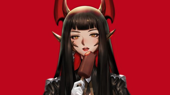 Red Demon Anime Girl 5k