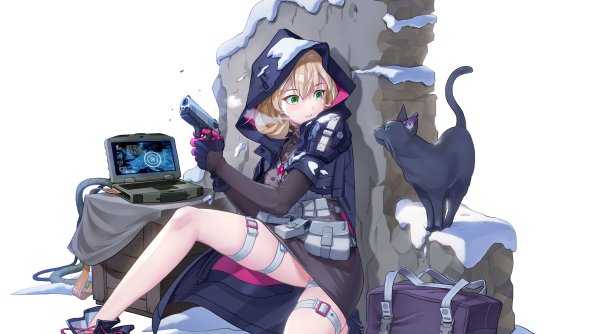 Anime Girl Cat Mission 8k
