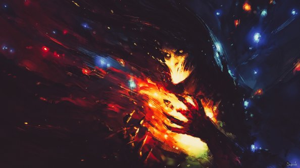 Skull Burning Hands Painting Digital Art 4k