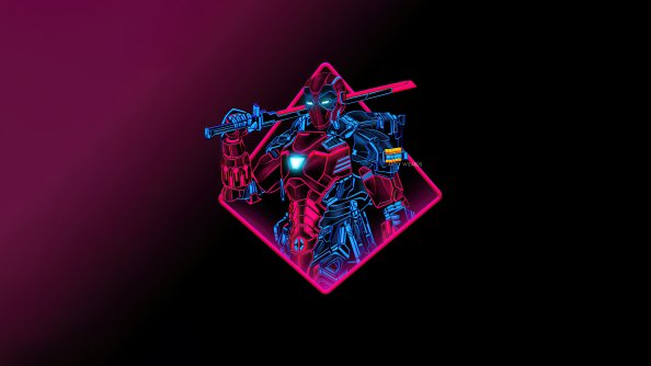 Deadpool Neon Armor Minimal 5k