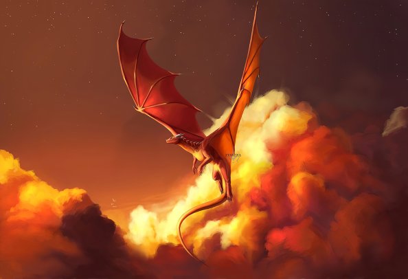 Fiery Dragon Sunset 4k