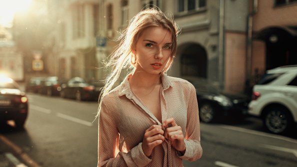 Beautiful Urban Girl Looking At Viewer