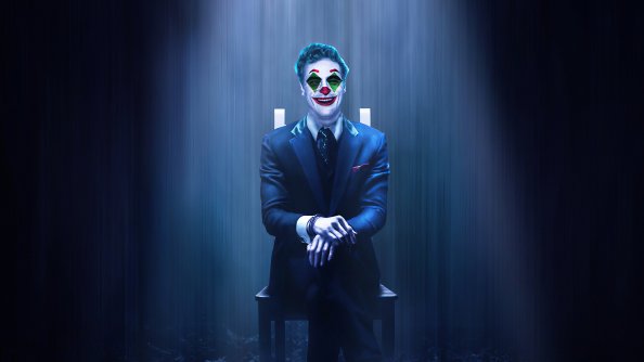 Joker Sitting On Chair
