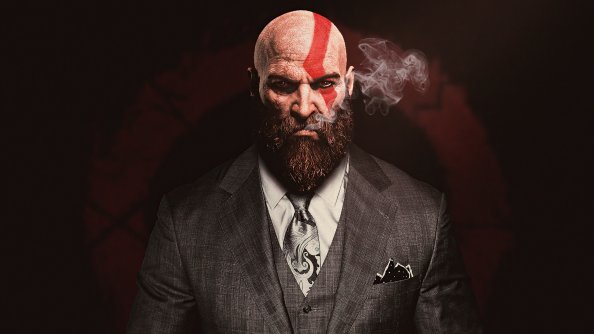 Kratos God Of War In Suit 4k