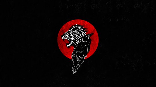 Lion And Crow Minimal 4k