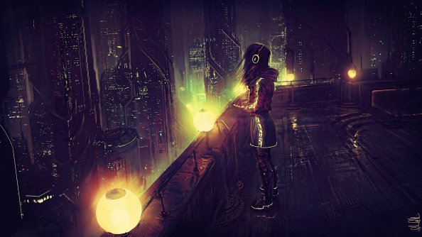 Standing On Terraces Scifi Cyberpunk 4k
