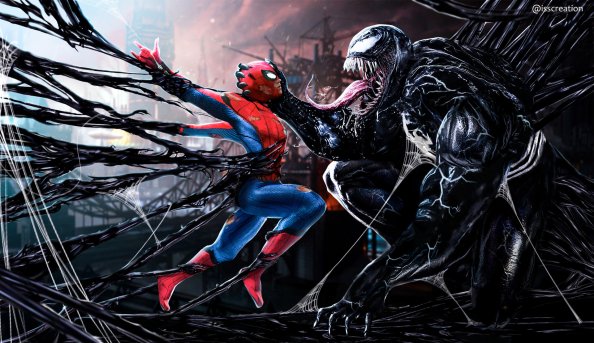 Spiderman Vs Venom Digital Art