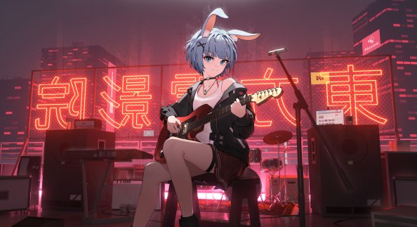 Anime Girl With Guitar 5k