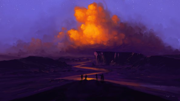 Twilight River Stars 4k