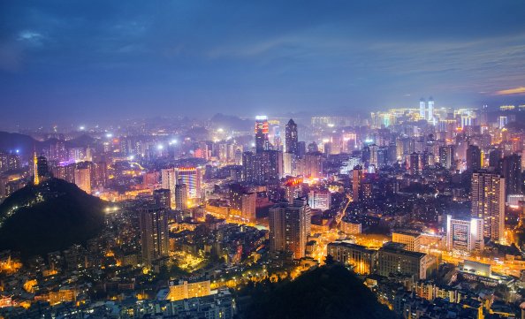 Cityscape Twilight Buildings Panorama View 5k