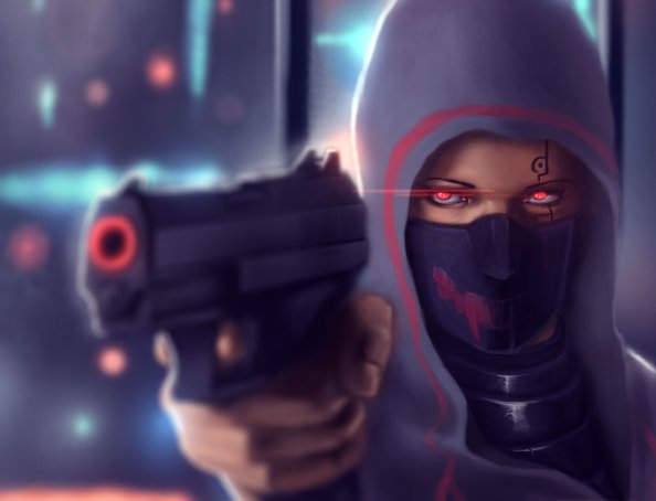Girl Pistol Futuristic