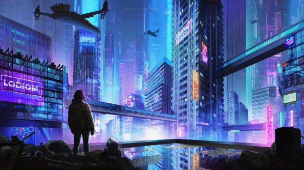 Scavenger Cityscape Cyberpunk 5k