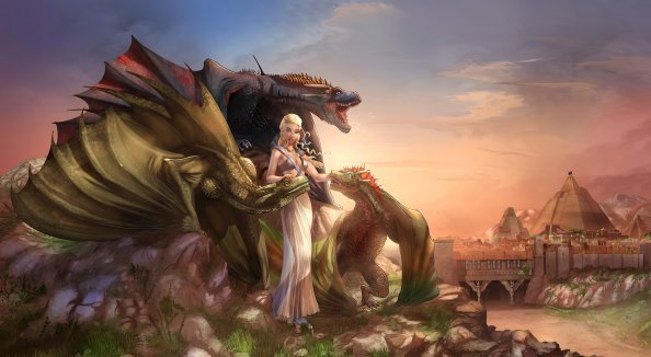 Daenerys Targaryen With Dragons 4k