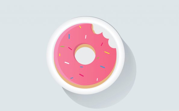 Donuts Minimalism 4k