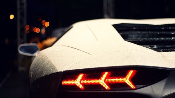 White Lamborghini Aventador Rear