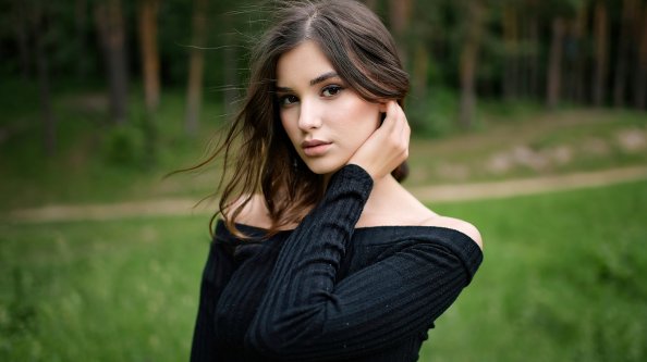 Girl Holding Hair Back 4k