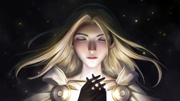 Lux League Of Legends Closed Eyes 4k