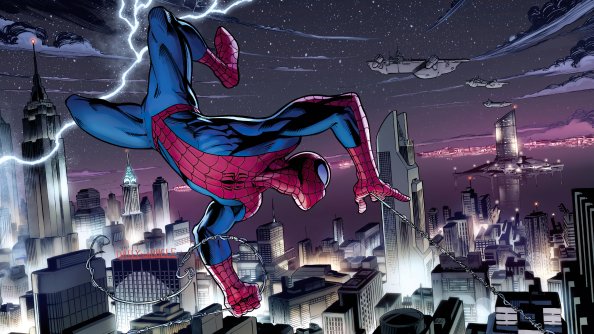 Spiderman Hanging Around City 4k