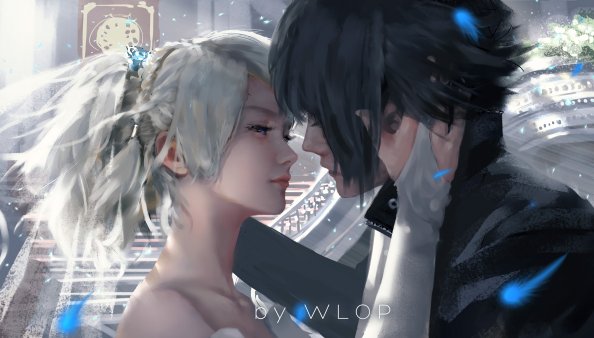 LunaFreya and Noctis Artwork By Wlop Final Fantasy