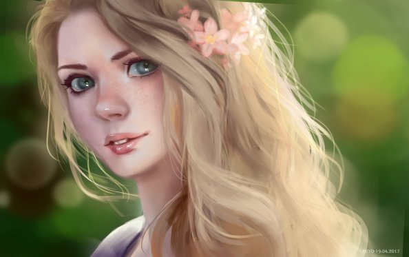 Blonde Women Digital Art 4k