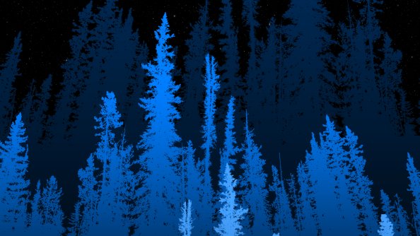 Forest Long Blue Trees 4k