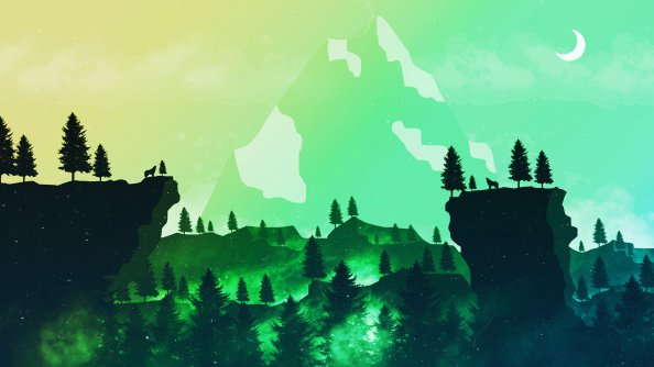 Green Nature Minimal Fox 4k