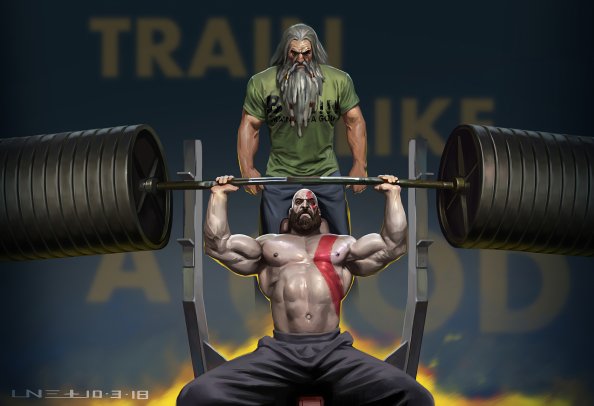 Kratos Training With Father 4k